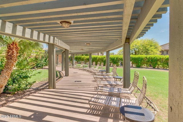 view of patio / terrace with a pergola