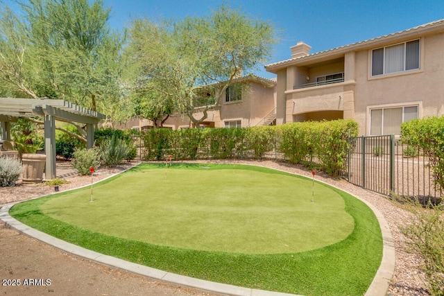 view of home's community with a pergola