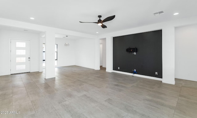 812 E Summerside Rd, Phoenix, AZ 85042 - unfurnished living room featuring ceiling fan and recessed lighting