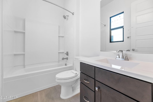 812 E Summerside Rd, Phoenix, AZ 85042 - bathroom featuring vanity, shower / tub combination, toilet, and wood finished floors