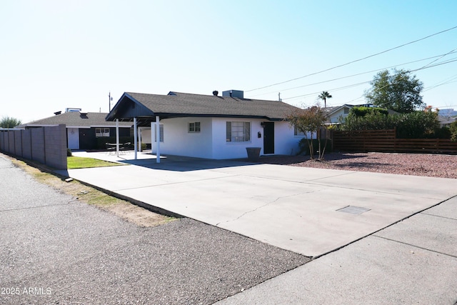 view of single story home