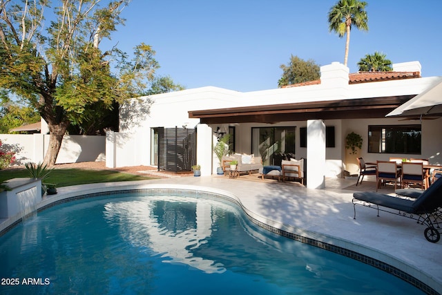 8332 E San Simon Dr, Scottsdale, AZ 85258 - back of property with a patio area, stucco siding, and fence