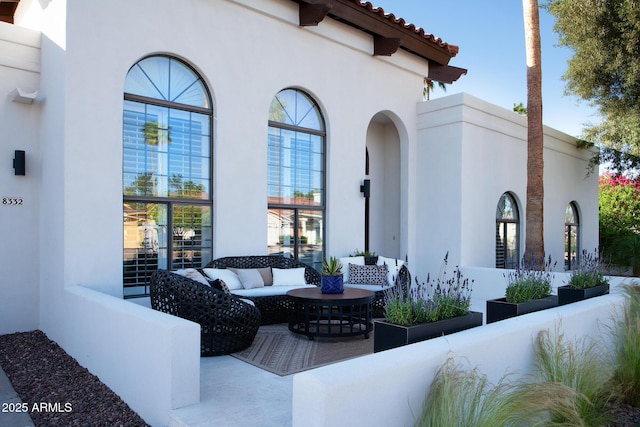 8332 E San Simon Dr, Scottsdale, AZ 85258 - view of patio featuring an outdoor living space