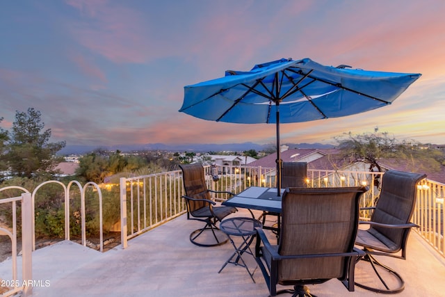 view of patio featuring outdoor dining space