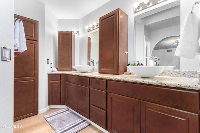 bathroom featuring wood-type flooring and vanity