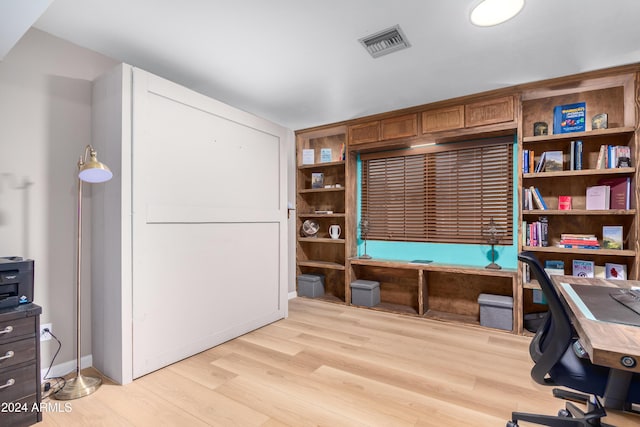 home office featuring light wood-type flooring