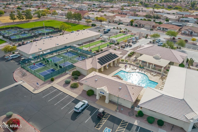 bird's eye view with a residential view