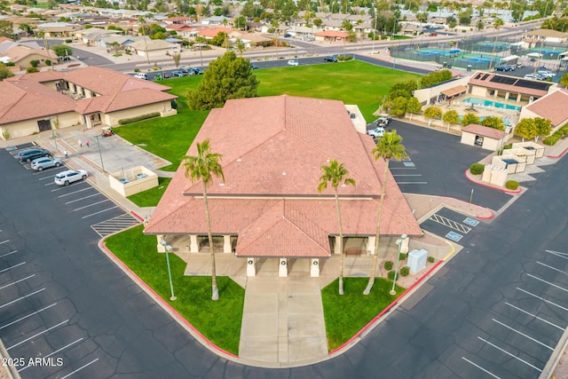 drone / aerial view with a residential view