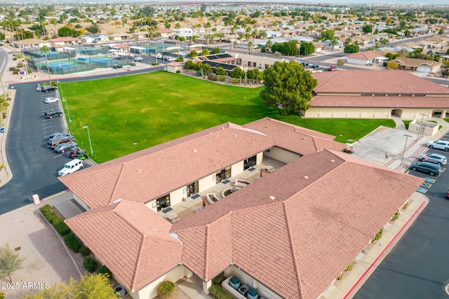 bird's eye view with a residential view