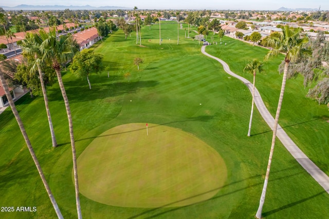 aerial view featuring view of golf course