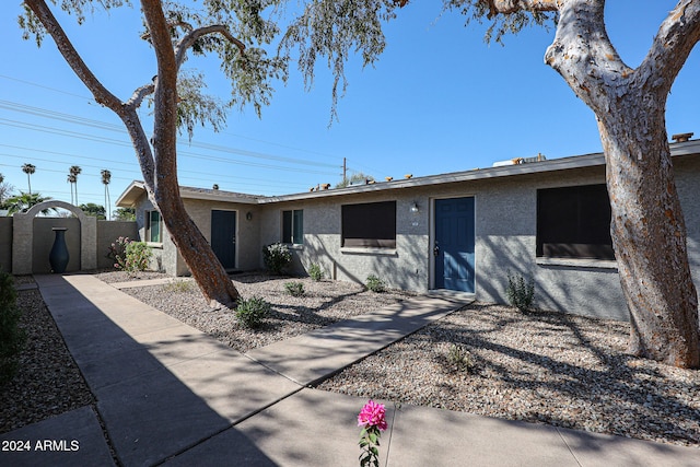 view of single story home