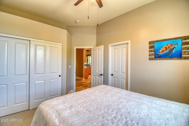 bedroom with a ceiling fan