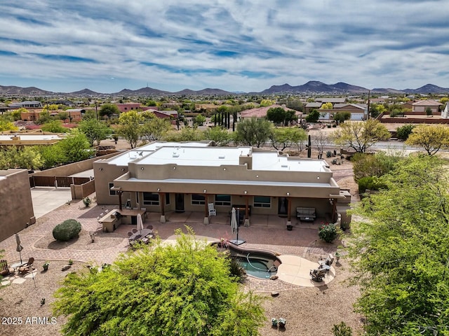 exterior space featuring a mountain view