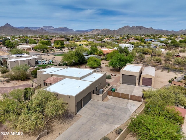 aerial view with a residential view and a mountain view