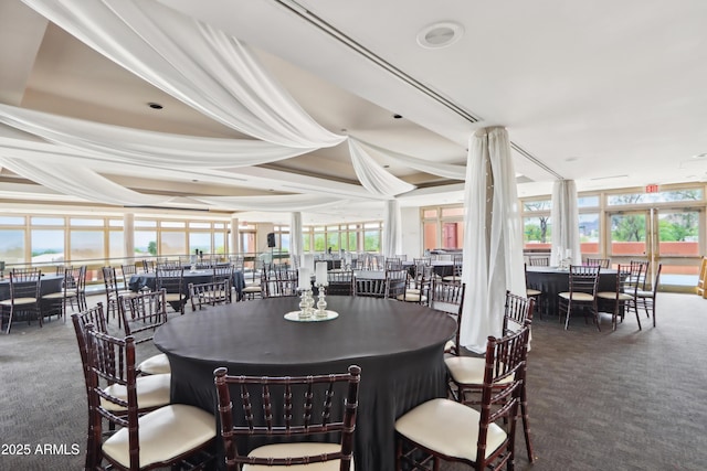 view of carpeted dining room