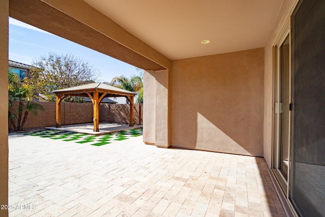 view of patio / terrace with a gazebo