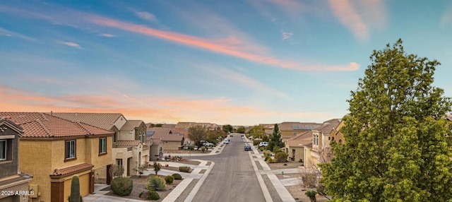 view of street with a residential view