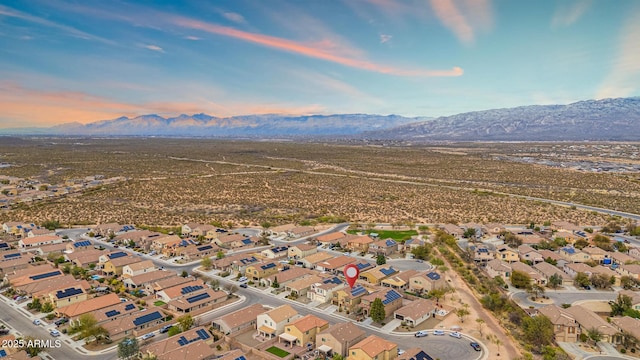 bird's eye view with a mountain view and a residential view