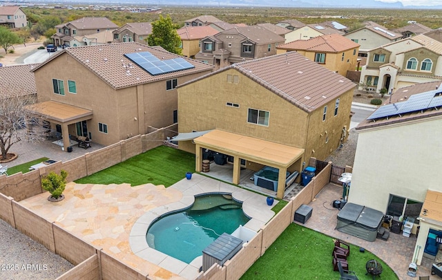 aerial view with a residential view