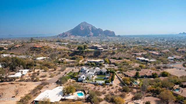 aerial view featuring a mountain view