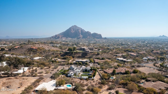 aerial view featuring a mountain view