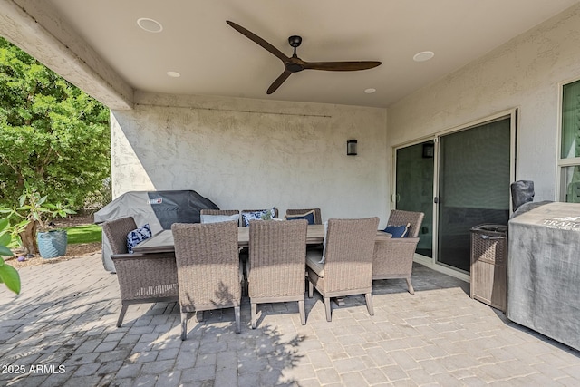 5759 W Saratoga Ct, Florence, AZ 85132 - view of patio with outdoor dining area and ceiling fan
