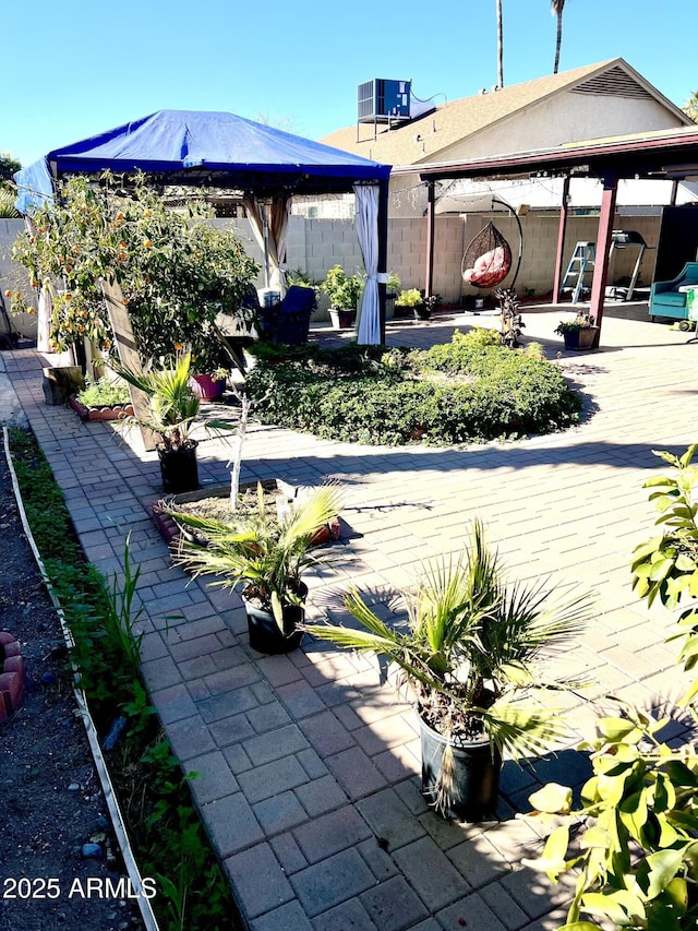 view of patio with a gazebo