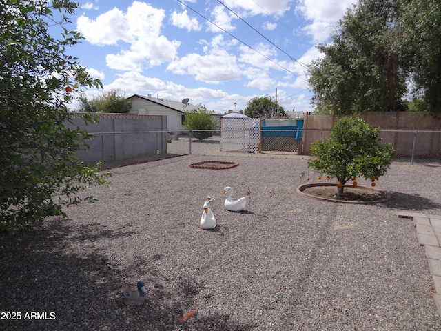 view of yard with fence