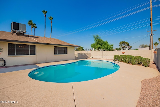 3901 W Augusta Ave, Phoenix, AZ 85051 - view of pool featuring central AC, a fenced backyard, and a patio