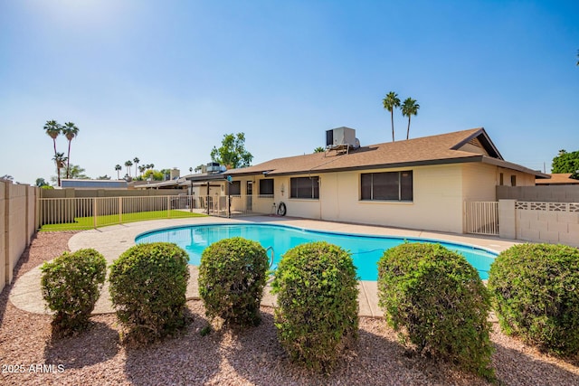 3901 W Augusta Ave, Phoenix, AZ 85051 - view of pool featuring cooling unit, a fenced backyard, and a patio area