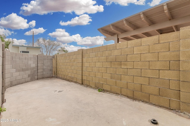 view of patio with a fenced backyard