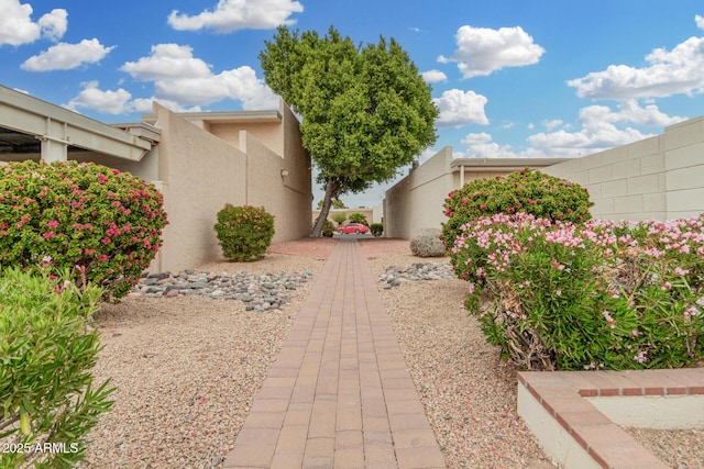 exterior space with stucco siding