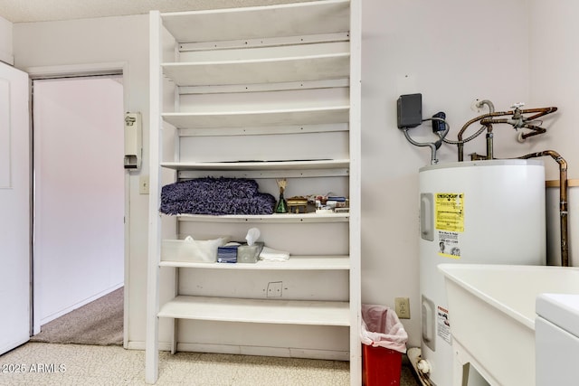 interior space featuring electric water heater