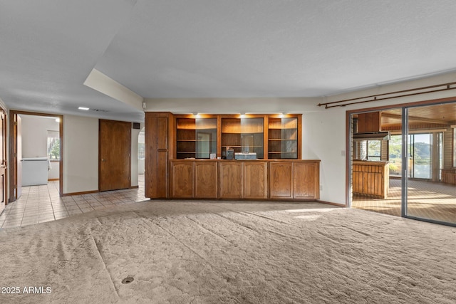 27610 W Gill Rd, Morristown, AZ 85342 - unfurnished living room with baseboards, carpet flooring, and plenty of natural light