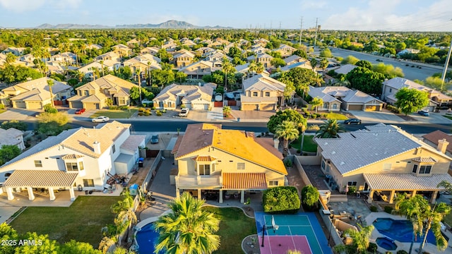 bird's eye view featuring a mountain view