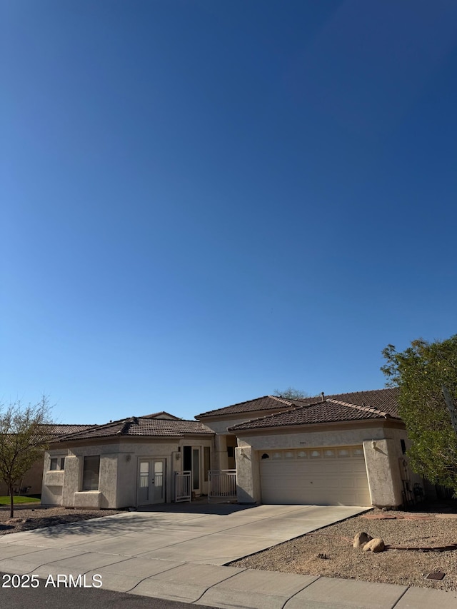 view of front of house with a garage