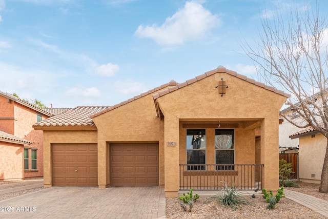 view of front of home with a garage