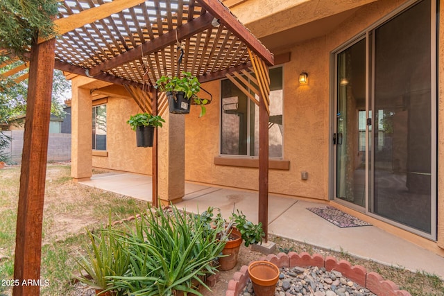 view of patio / terrace with a pergola