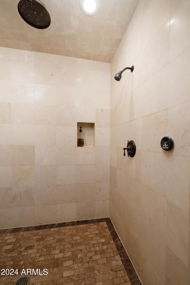 bathroom with tiled shower