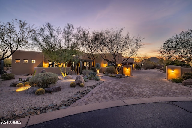 view of pueblo revival-style home