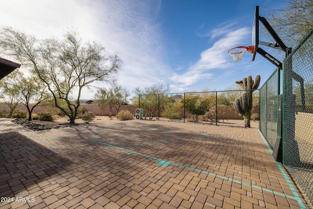 view of patio / terrace featuring basketball court