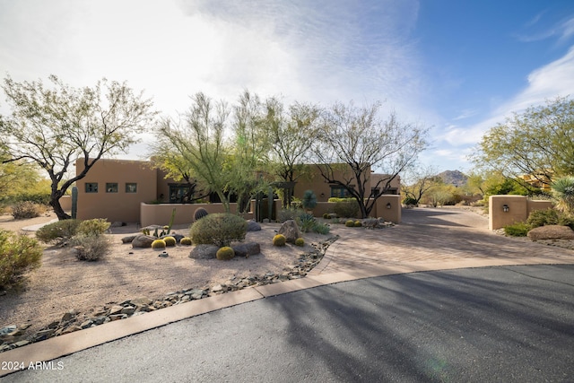 view of pueblo revival-style home