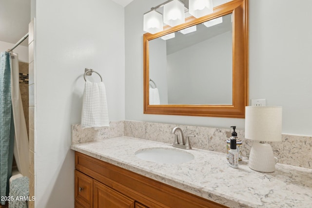 7042 N 13th St, Phoenix, AZ 85020 - bathroom featuring vanity and a shower with shower curtain