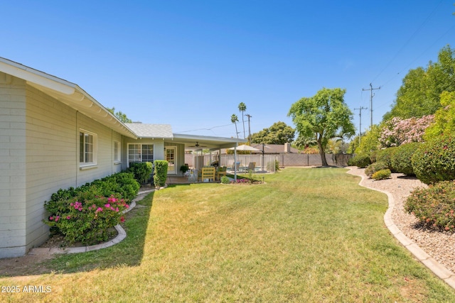7042 N 13th St, Phoenix, AZ 85020 - view of yard with a ceiling fan and fence