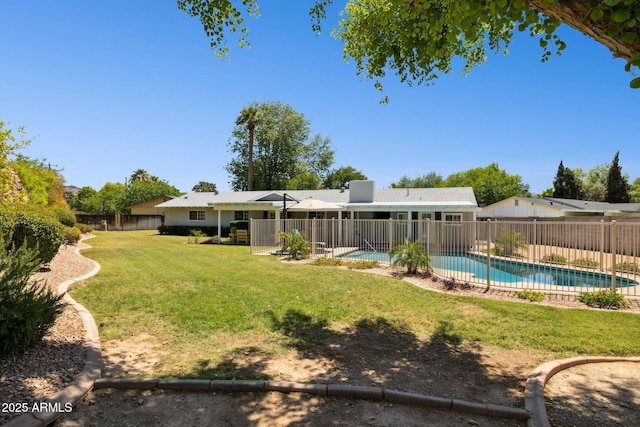 7042 N 13th St, Phoenix, AZ 85020 - exterior space featuring a fenced in pool, a fenced backyard, and a yard