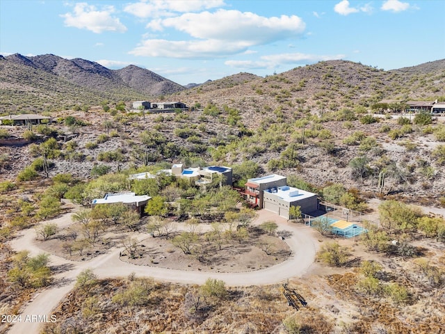 aerial view featuring a mountain view