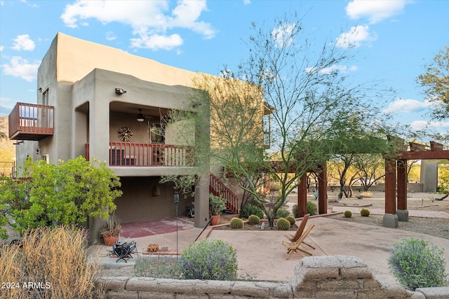 36600 N 50th St, Cave Creek, AZ 85331 - view of home's exterior featuring stucco siding, a patio, and stairs