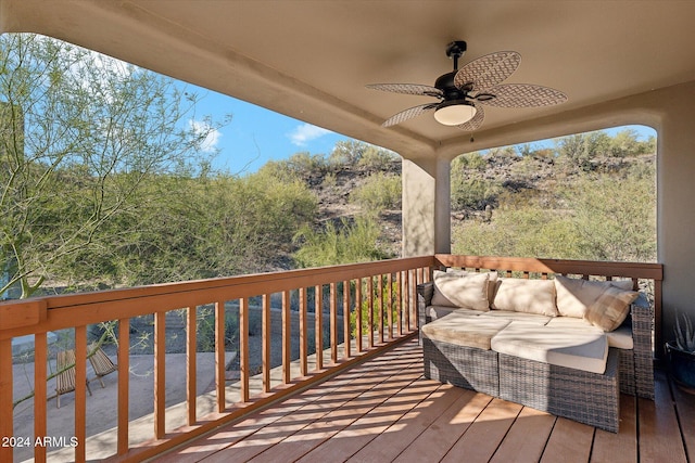 36600 N 50th St, Cave Creek, AZ 85331 - deck with a ceiling fan and an outdoor hangout area