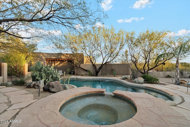36600 N 50th St, Cave Creek, AZ 85331 - view of pool featuring a fenced backyard and a pool with connected hot tub