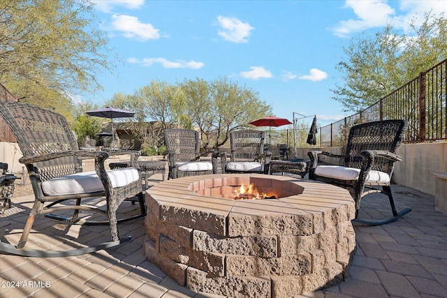 36600 N 50th St, Cave Creek, AZ 85331 - wooden deck featuring a fire pit